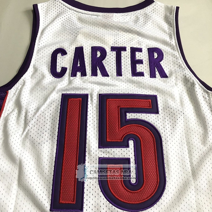 Camiseta Toronto Raptors Vince Carter NO 15 Hardwood Classics Blanco